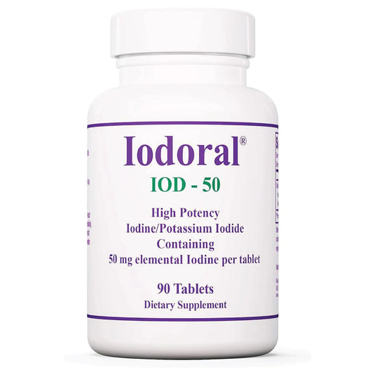Optimox Iodoral 50 mg Supplement - Potassium Iodide Tablets High Potency Iodine Tablets Iodine Supplements for Thyroid Support Daily Vitamins and Minerals Lugols Iodine Solution - 90 Count