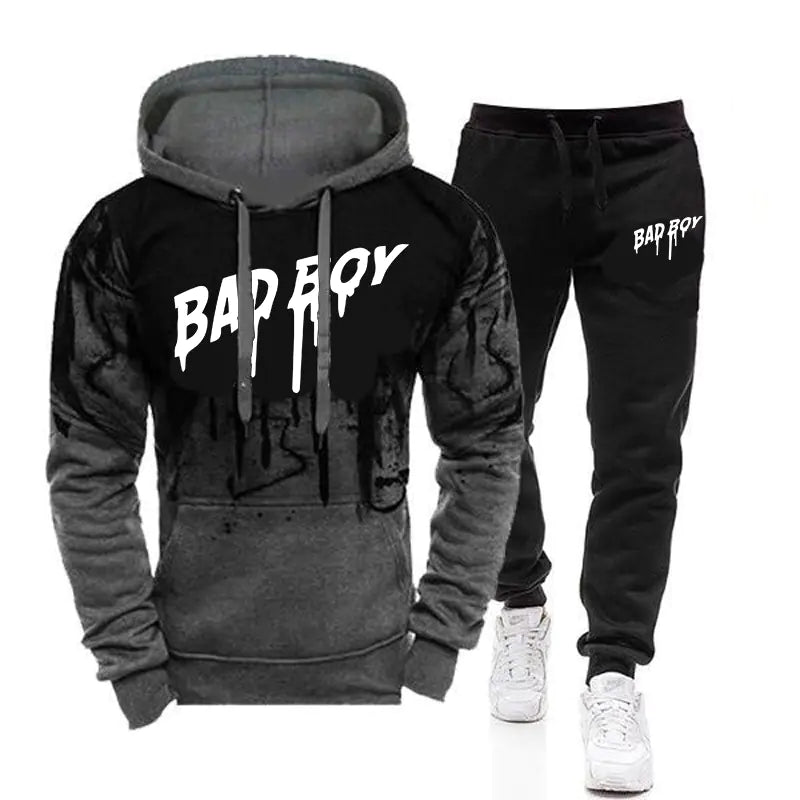 Men's High-Quality Hooded Tracksuit Set for Outdoors