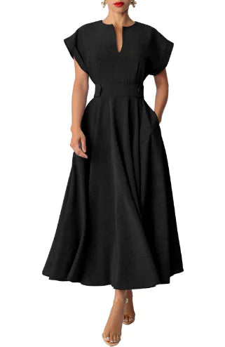 Retro Elegance V-neck Waist-tight Dress