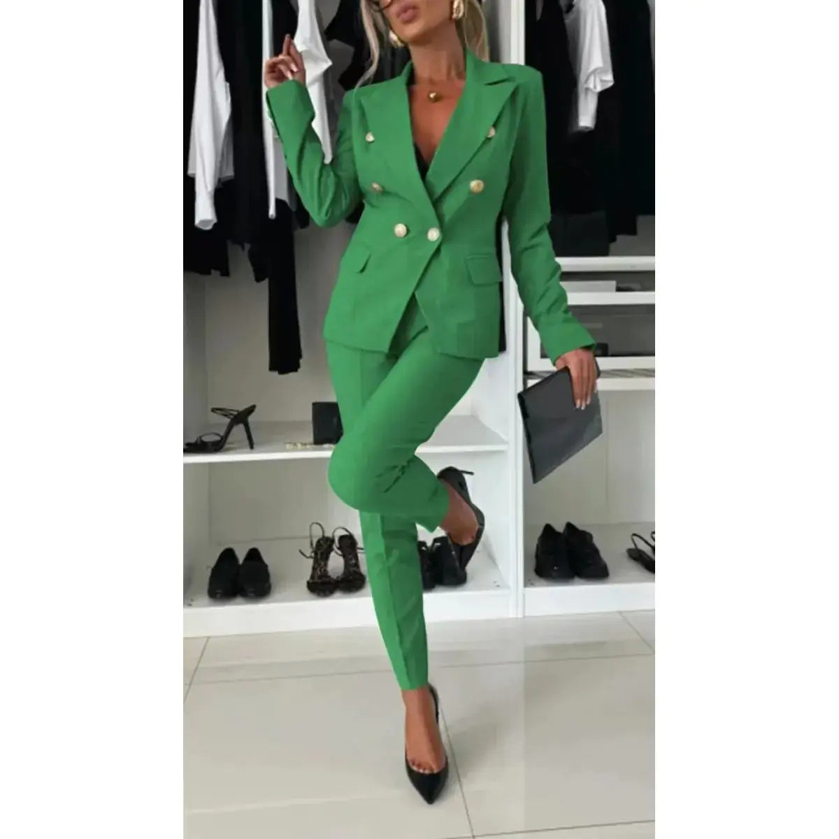Women's Solid Color Casual Suit