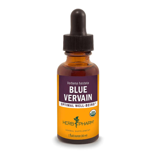 Herb Pharm Certified Organic Vervain Liquid Extract Blue 1 Fl Oz