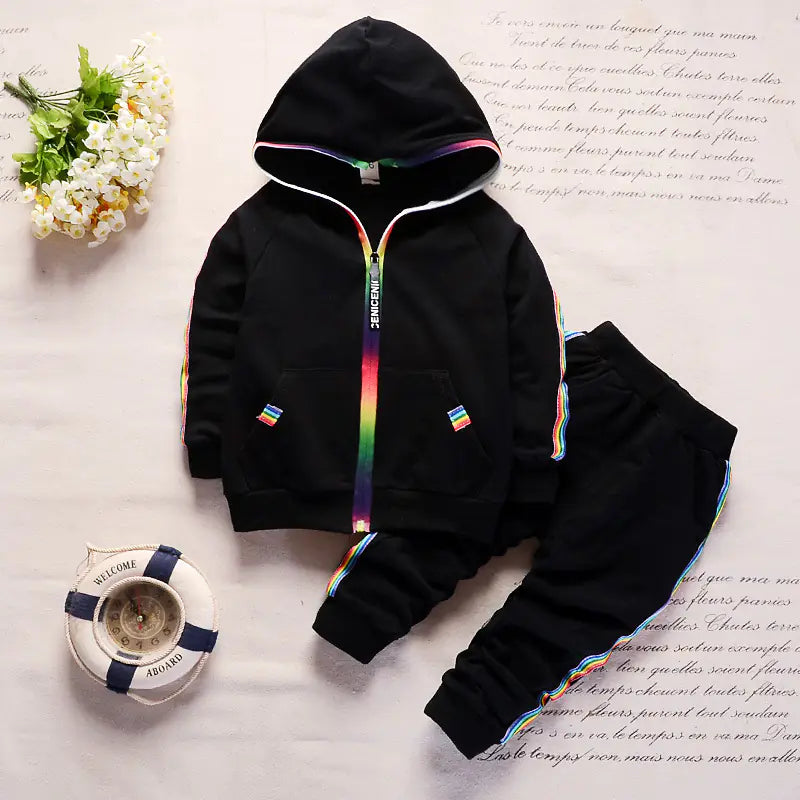 Rainbow Zipper Long Sleeve Tracksuit for Kids (1-4 Years)