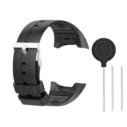 Meiruo Silicone Sport Band Watch Band Watch Strap Replacement Band for Polar M400/M430 (Black)