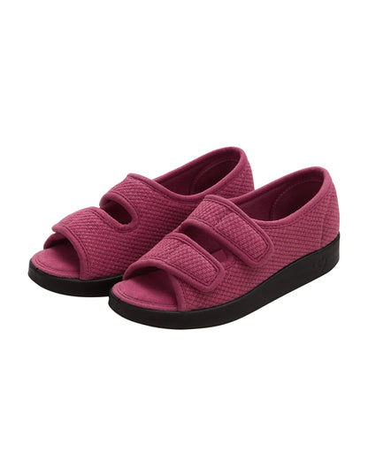 Silverts Recovery Sandals Women Diabetic Shoes for Women Extra Wide Slippers for Women Diabetic Slippers for Women Wide Width Elderly Slip on Shoes | Non-Slip Sandals - Rose Petal/Black 6
