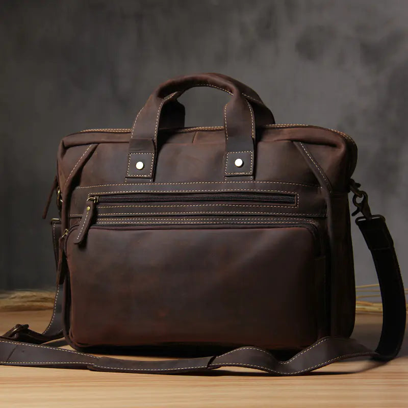 Vintage Men's Crossbody Computer Briefcase