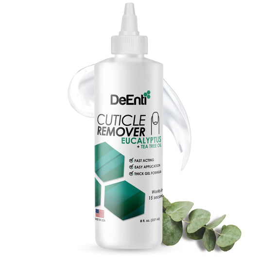 DeEnti Instant Cuticle Remover Gel Eucalyptus 8 Oz Bottle Professional Cuticle Softener Salon Quality Manicure and Pedicure Supplies