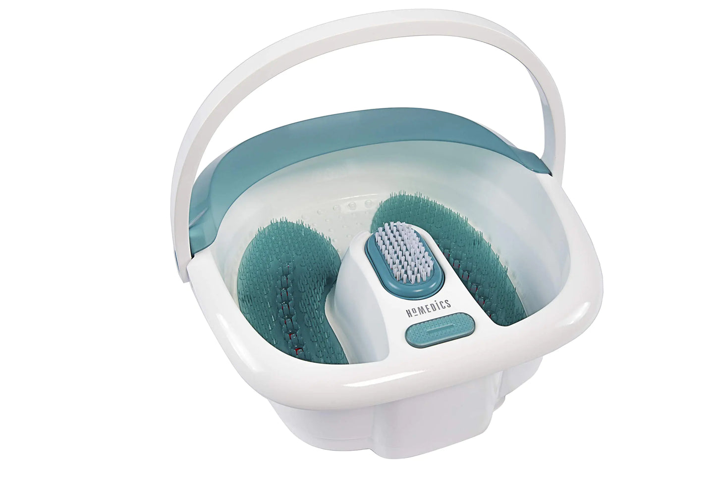Homedics Bubble Elite Foot Spa Massager with Heat Boost 2-in-1 Removable Pedicure Center Toe-Touch Control Easy Tote Handle with Splash Guard