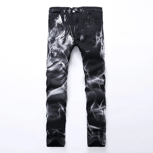 Wolf Print Jeans