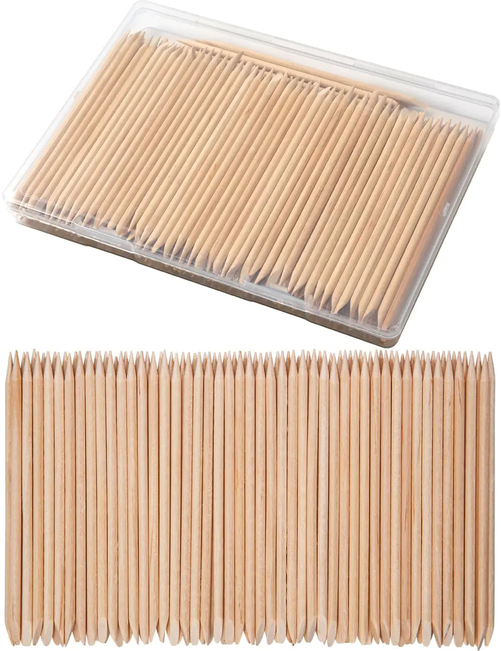 200 Pcs Orange Sticks for Nails - Borogo Orange Wooden Nail Sticks Double Sided Multi Functional Cuticle Pusher Remover Manicure Pedicure Tool