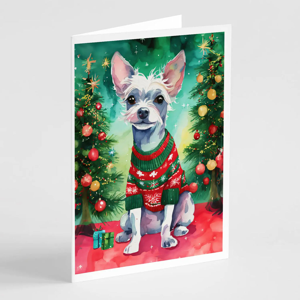 Chinese Crested Christmas Greeting Cards Pack of 8