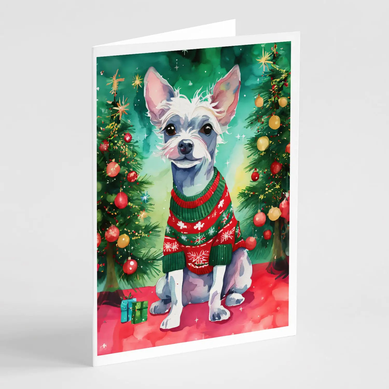 Chinese Crested Christmas Greeting Cards Pack of 8