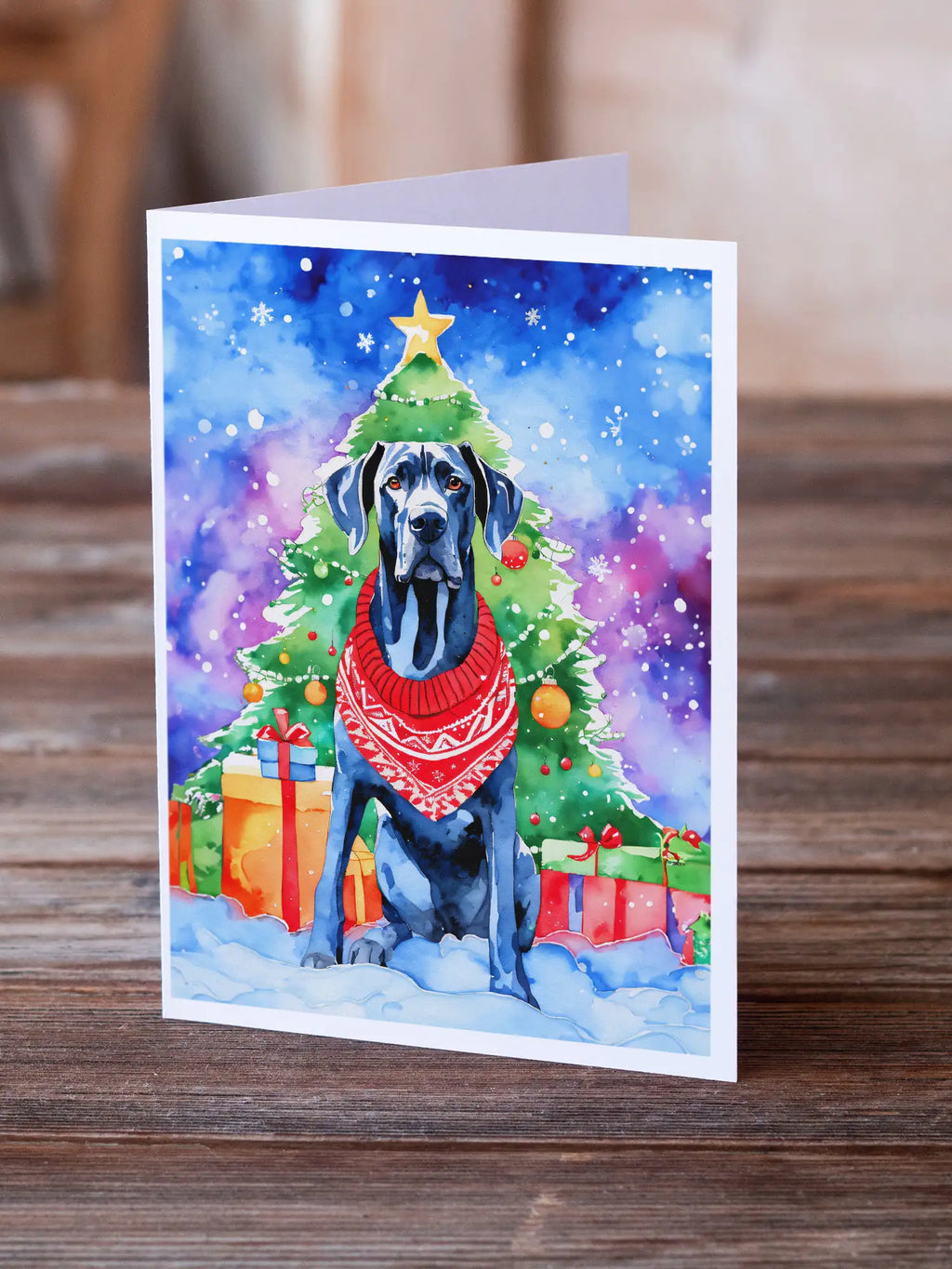 Great Dane Christmas Greeting Cards Pack of 8
