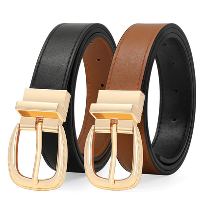 VONMELLI Reversible Leather Belt for Women Jeans Pants Fashion Belt Women for Dress Ladies Belt Black Brown XL