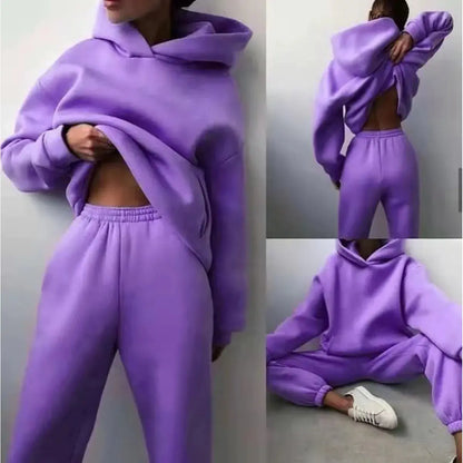Women's Casual Hooded Sweater Tracksuit