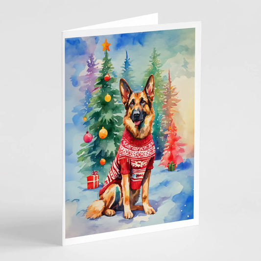 German Shepherd Christmas Greeting Cards Pack of 8