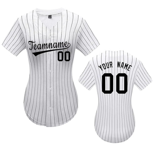 Custom Baseball Jersey Women Personalized Baseball Shirts Customized Baseball Shirts Women Youth Striped S