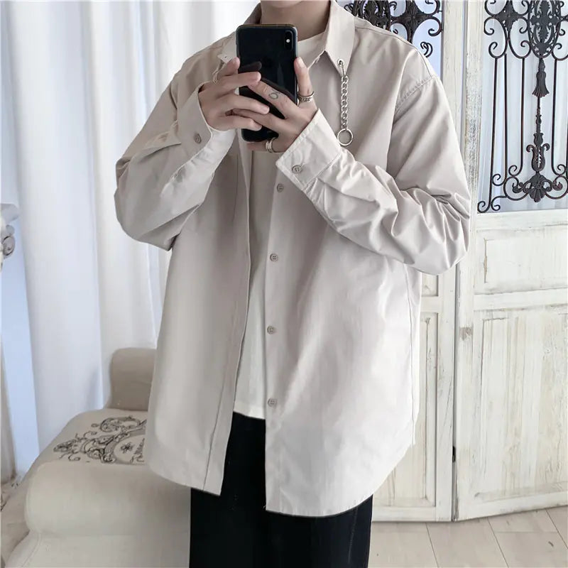 2020 Korean Style Long Sleeve Casual Shirt for Men