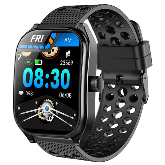 Lamshaw Compatible with Aolon Curve Smart Watch Bands 22mm Silicone Replacement Wristbands Sport Strap with Metal Buckle Compatible with Aolon Curve 2.01" Inches Smart Watch (Black)