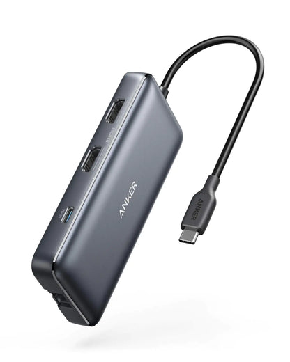 Anker 553 USB-C Hub 8-in-1 USB C Dock Dual 4K HDMI USB C to USB Adapter 1 Gbps Ethernet USB Hub 100W Power Delivery SD Card Reader for MacBook Pro XPS and More