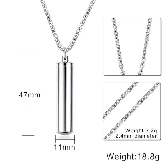 Titanium Steel Perfume Bottle Pendant Necklace for Unisex