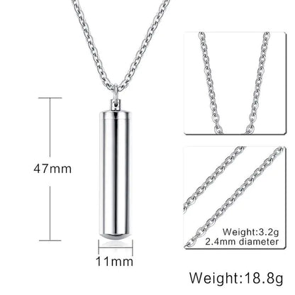 Titanium Steel Perfume Bottle Pendant Necklace for Unisex