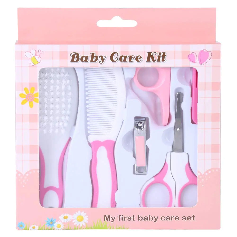 Baby Grooming Kit 6pcs Baby Health Care Kit Nursery Care Kit Baby Health Care Set Portable Safety Cutter Baby Hair Brush Nail Kit for Nursing Baby Heath and Grooming ()