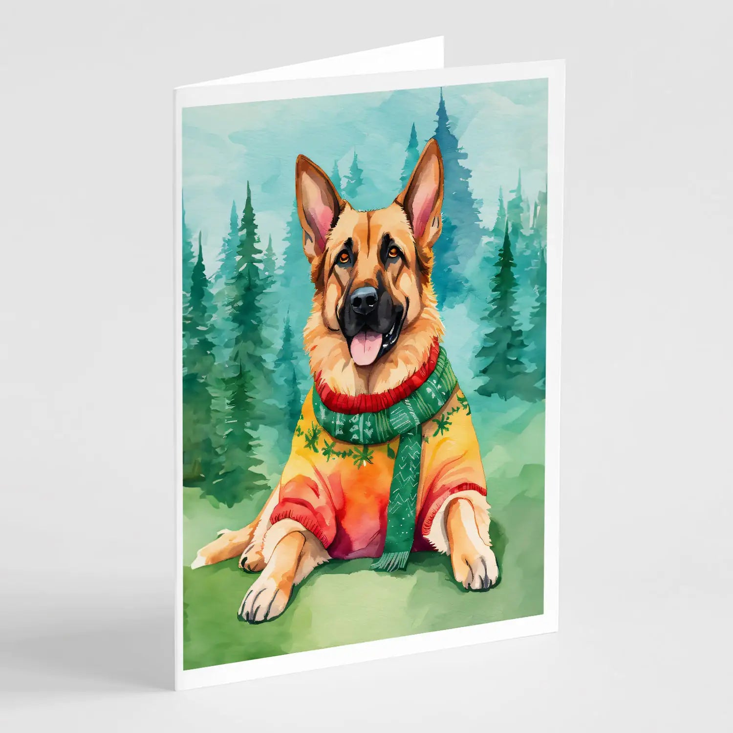 German Shepherd Christmas Greeting Cards Pack of 8
