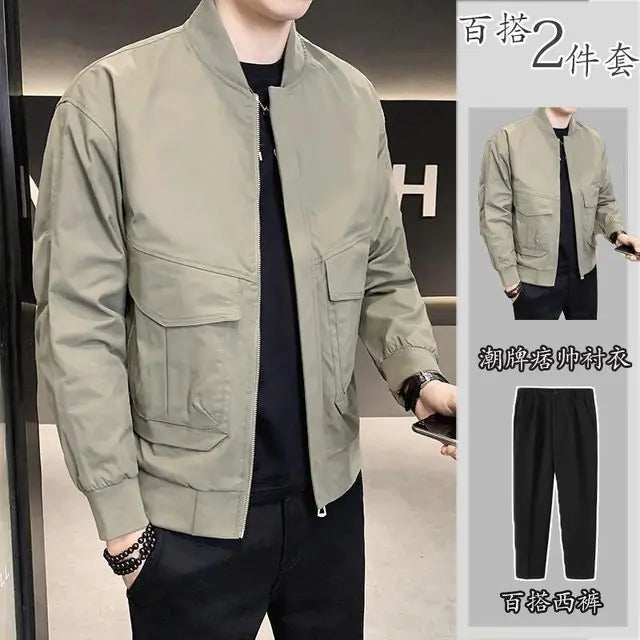 2023 Men's High-End Tracksuit Set with Jacket & Pants