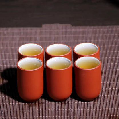 Handmade Purple Clay Tea Cup Set for Kung Fu Tea