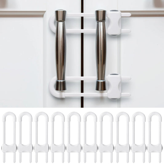 Bates- Baby Sliding Cabinet Locks 10 Pack U-Shaped Child Proof Cabinet Locks Baby Proofing Cabinets Child Proof Drawer Locks Baby Proofing Baby Proof Cabinet Locks Cabinet Lock Baby Drawer Locks