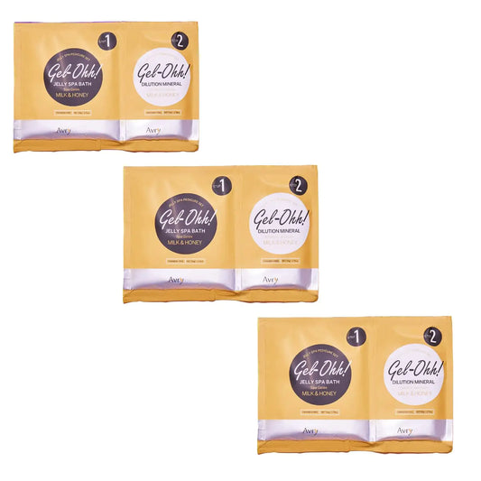 AVRYBEAUTY Gel-Ohh Jelly Spa Bath 3 pack Milk And Honey Scented Jelly Pedicure Salon Services Pedicure Salon Pedi Relaxtion Heat & Aroma Therapy Foot Care