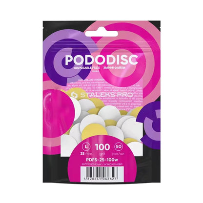 STALEKS White refill pads for pedicure disc PODODISC STALEKS PRO L (50 pc) 100 grit