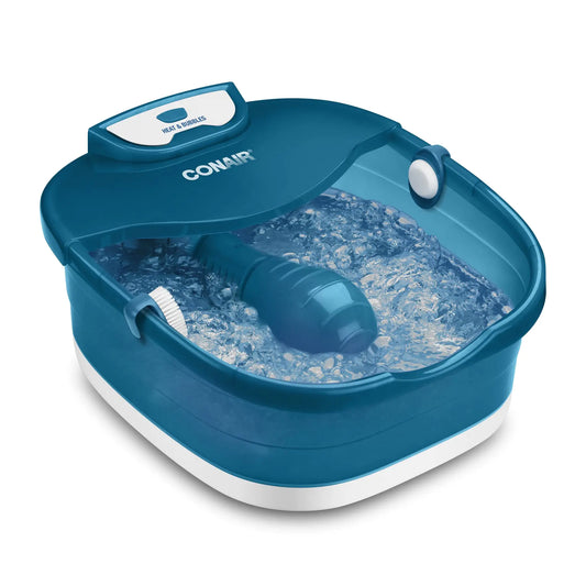 Conair Pedicure Foot Spa Bath with Heat reaching 104 Degrees Massaging Foot Rollers Soothing Bubbles Pumice Stone and Nail Brush Included