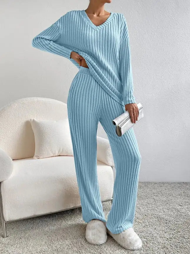 Women's Solid Striped Lounge Suit