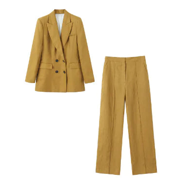 Linen Double-Breasted Suit (One Piece)