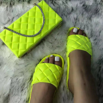 Plaid Sandals, Slippers, and Shoe Bag Set