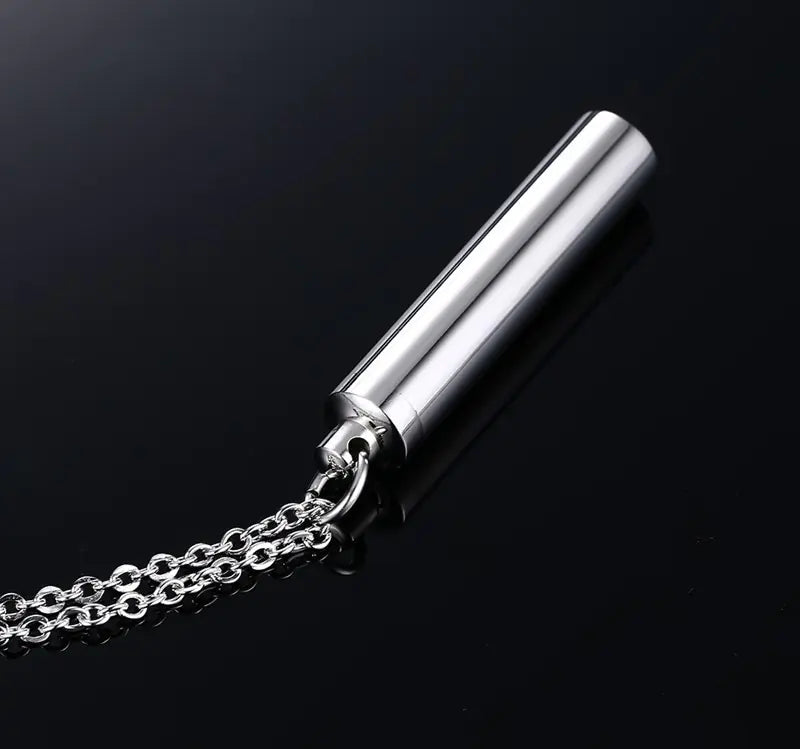 Titanium Steel Perfume Bottle Pendant Necklace for Unisex