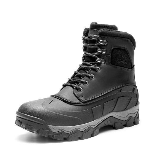 NORTIV 8 Mens Winter Boots Insulated Waterproof Snow Hiking Boots SNSB235M BLACK Size 10