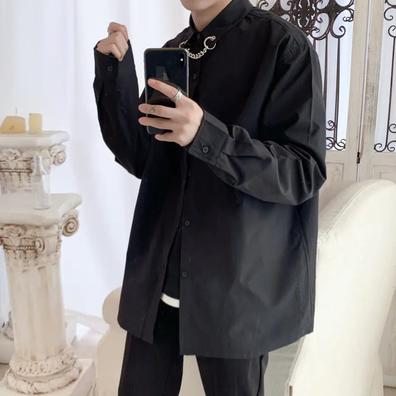 2020 Korean Style Long Sleeve Casual Shirt for Men