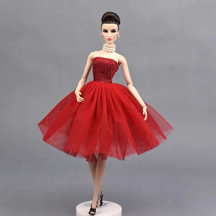 6 Point Doll Multi-Tiered Puffy Evening Dresses