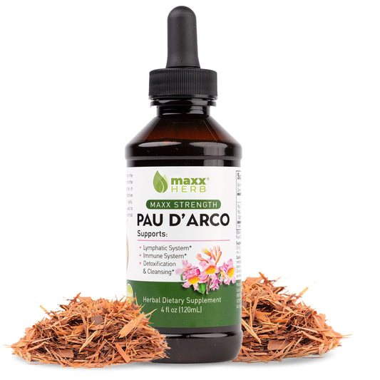 Maxx Herb PAU DArco Tincture - Max Strength PAU D Arco Extract for Immune Support Taheebo Tea Inner Bark Absorbs Better Than PAU Darco Capsules – 4 Oz Bottle (60 Servings)