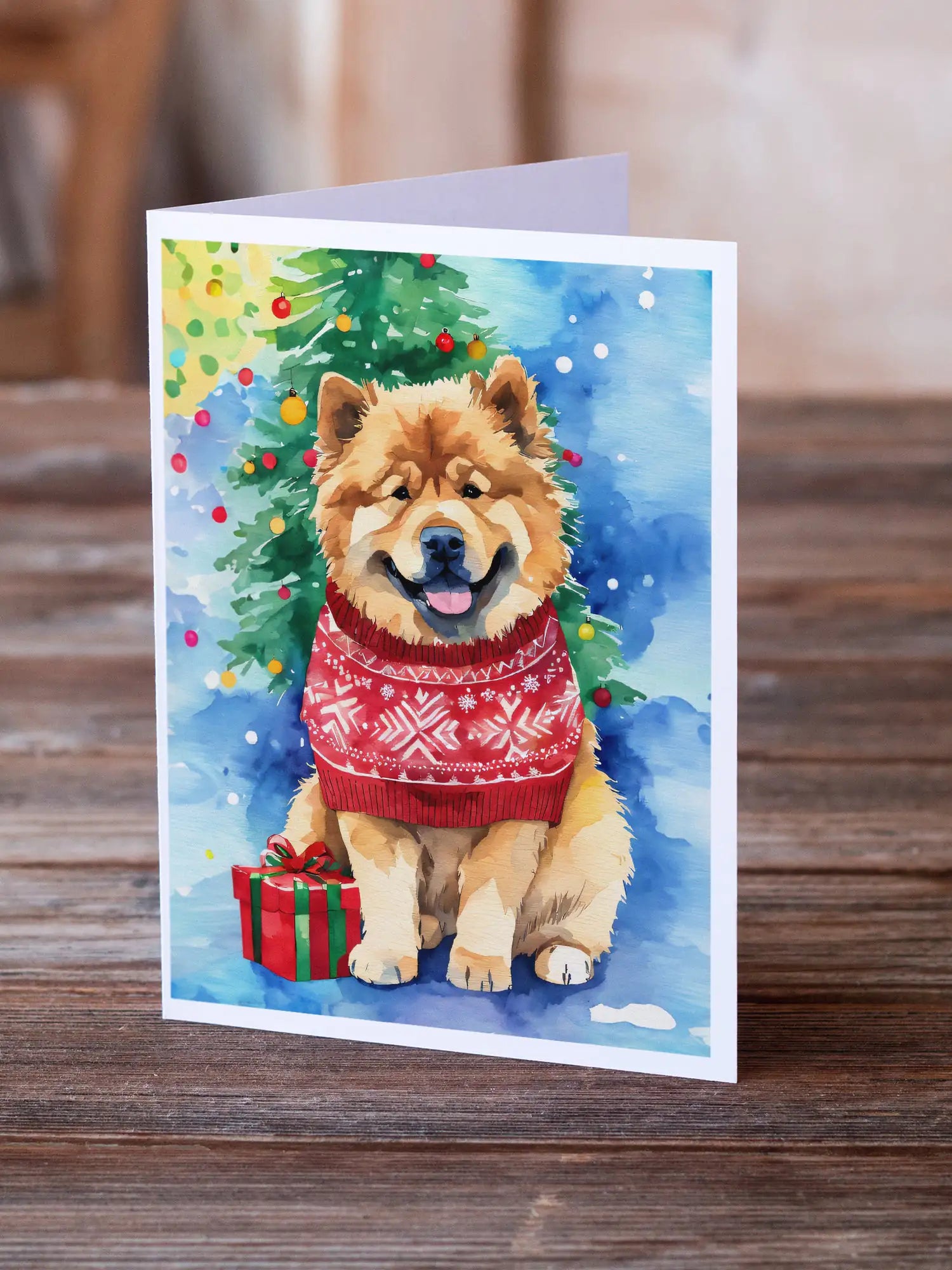 Chow Chow Christmas Greeting Cards Pack of 8