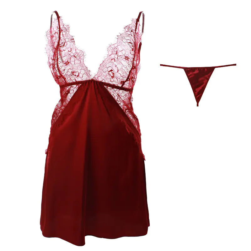 Women's Transparent Lace Lingerie Set for Nightwear