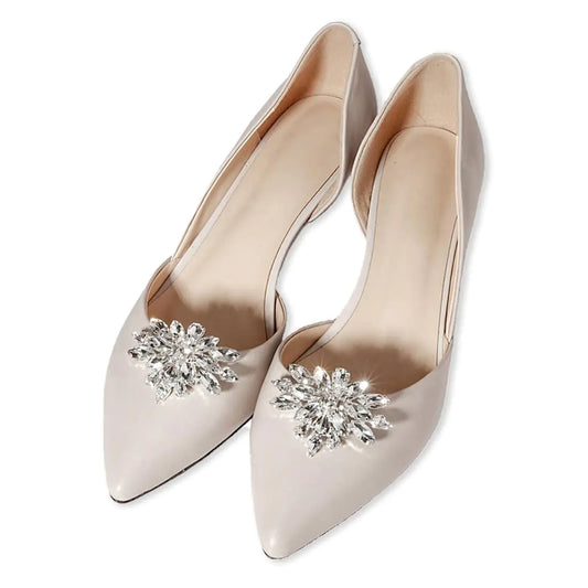 Anbaagsky Shoe Clips Silver Rhinestone Crystal Shoe Buckle Fashion Bridal Wedding Shoe Charms