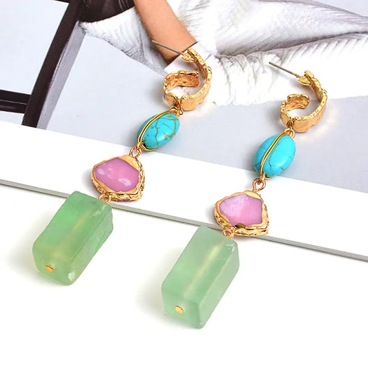 Fashion Long Stone Earrings for Women - Direct from Factory