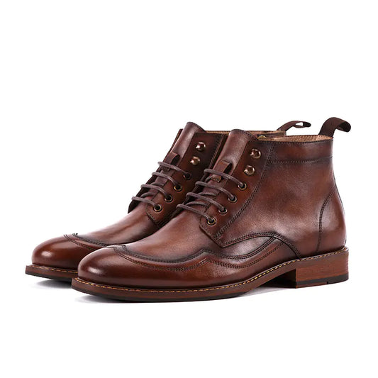 Men's High-top Casual Boots in Top Layer Cowhide