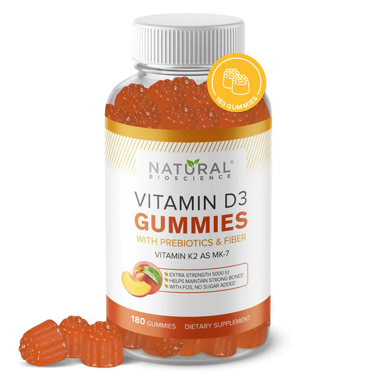 Sugar Free Vitamin D3 K2 Gummies - Vitamin D3 Gummies 5000 IU+K2 MK7 80 mcg K2 D3 Vitamin Supplement Adults Vitamin D K2 for Bones Immune Heart Mood Gluten-Free Non-GMO Natural Peach Flavor