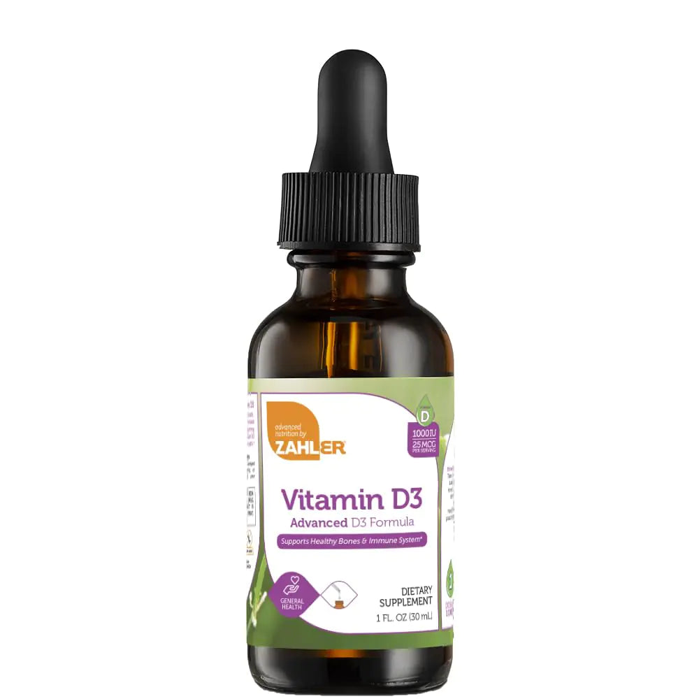 Zahler Liquid Vitamin D3 1000 IU - Liquid Vitamin D Drops Adult Supplement for Women & Men - Vitamin D3 Liquid Drops for Adults Vegetarian Kosher Non-GMO Gluten Free Vitamin D3 Drops (1 fl oz)