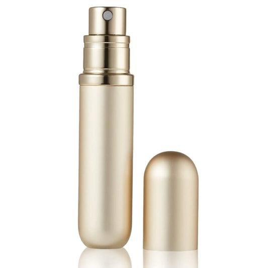 BRARIOS Refillable Portable Mini Perfume Atomizer for Travel 5ml Luxury Empty Leakproof Pump Perfume Spray bottle Atomizer for Man and Woman (Y-Champaign Gold)